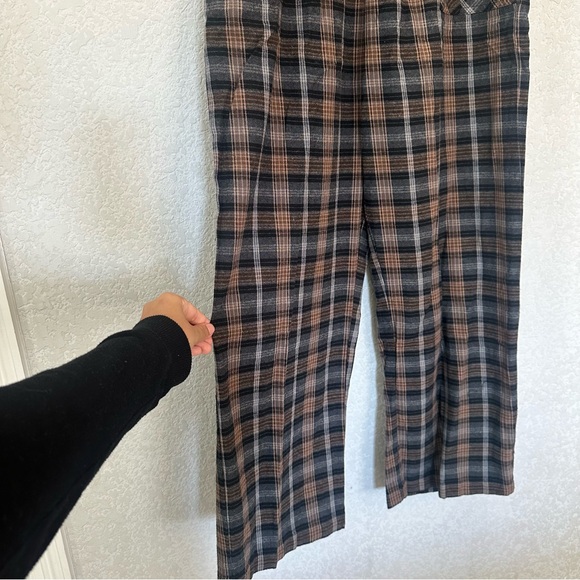NEW Natural Life Wide-Leg Plaid Flannel Pants Black and Brown Medium - Picture 7 of 8